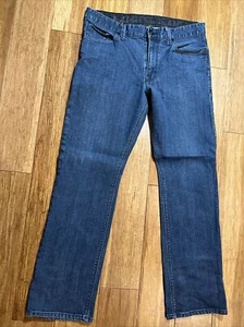 Express Kingston Jeans Mens Classic Fit Straight Leg Dark Wash Low Rise 33x29.5 - Picture 1 of 9