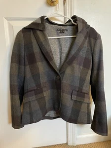 Chaqueta Blazer Mujer Theory Talla 10 Lana Con Buen Botón Manga Larga A Cuadros - Imagen 1 de 9