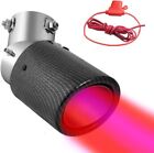 Universal Car Modified Led Luminous Muffler Tip Tail Pipe Carbon Fiber Curved Us