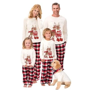Christmas Pyjamas Family Matching Kids Adult Xmas Nightwear Pajamas Pjs Set - Picture 1 of 9