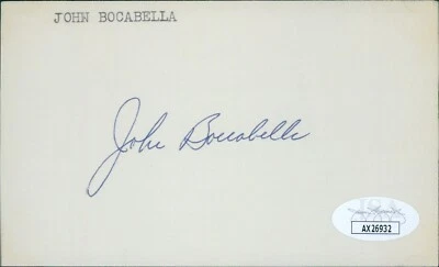 John Boccabella Chicago Cubs Signed 3x5 Index Card JSA Authenticated - Image 1 of 2