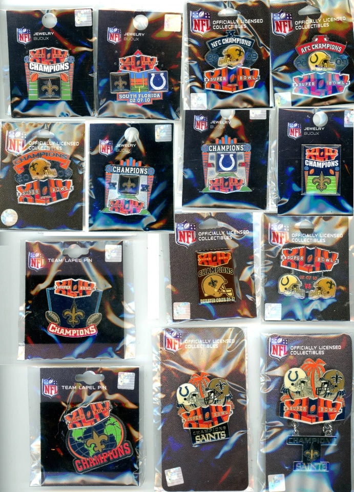 Super Bowl XLIV Pin Choice Pins SB 44 New Orleans Saints Indianapolis Colts - Image 1 of 1