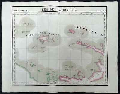1825 Philippe Vandermaelen Large Antique Map  Admiralty or Manus Islands Pacific - Image 1 of 2