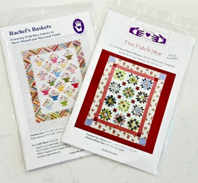 Marti Michell Five Patch Star Rachels Baskets Quilting Pattern 8010 8159 NEW - 2 - Image 1 of 4