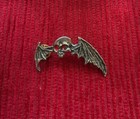 Avenged Sevenfold Pewter Lapel Pin Vintage 2.5x1.5 Skull Bat red eyes RARE
