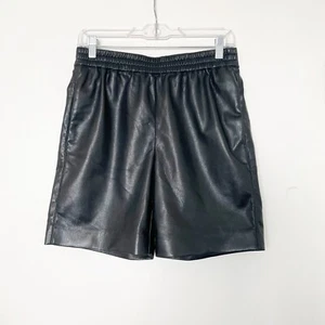 Aritizia Babaton Womens Size 4 Smith Short High Waisted Vegan Leather Black Chic - Picture 1 of 9