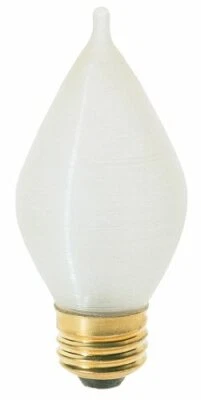 Satco S3413 120V Medium Base 25-Watt C15 Light Bulb, Satin Spun - Image 1 of 3