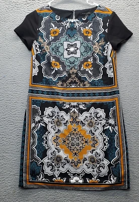 Banana Republic Shift Dress Womens Petite 0 Multi Floral Back Keyhole Button - Image 1 of 4