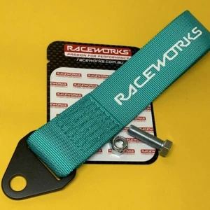 Teal 250 mm tow recovery strap CAMS race compliant Raceworks VPR-021TL - Picture 1 of 4