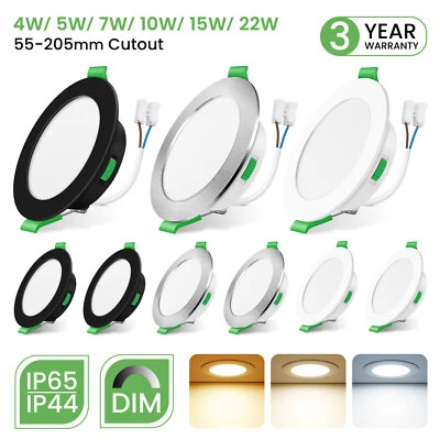 UK LED Recessed Ceiling Light Ultra Slim 3CCT Dimmable Downlight Flat Panel Spot - Image 1 of 4