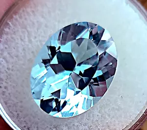 Topazio Blu Svizzero 11,17 Ct Taglio Ovale Naturale 16X12mm Pietra Preziosa Sciolta # - Foto 1 di 4