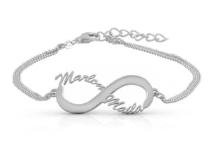 Unendlich Namensarmband 925 Silber Kette mit Wunschname Unendlichkeit Infinity - Bild 1 von 1