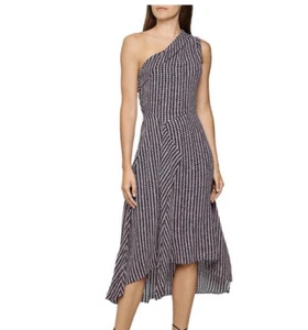 NWT REISS Nia Geometric Print One-shoulder Midi Dress - Picture 1 of 5