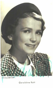 Geraldine Katt Original Signature On Card No. 4355 F