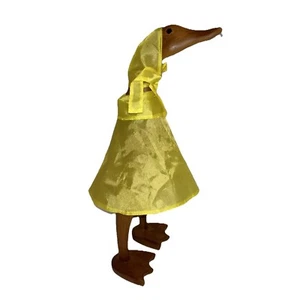🦆Cute Hand Carved Wooden Duck in Raincoat Decor (B1) - Picture 1 of 13
