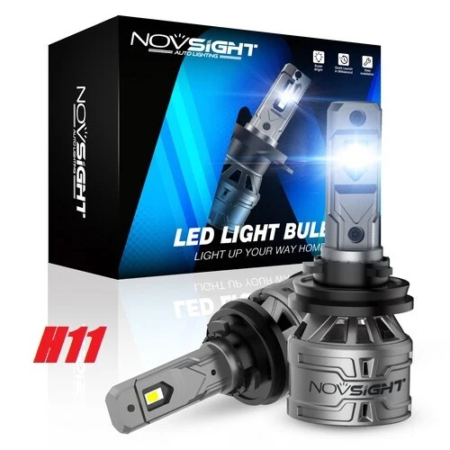 NOVSIGHT H11 H8 H9 H16 LED Headlight Bulbs Kit Hi/Lo Beams 13000LM Super Bright - Image 1 of 4