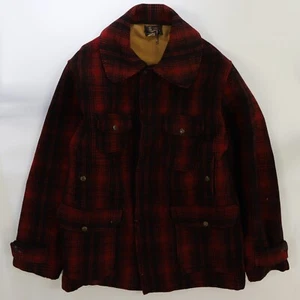 Vintage Woolrich Mackinaw Hunting Wool Coat Jacket Size 44 Plaid - Picture 1 of 9