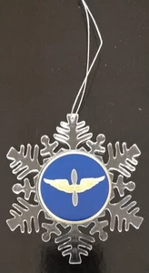 US ARMY ARMY AVIATION 4" Snowflake Ornament w 2" Emblem - Imagen 1 de 3