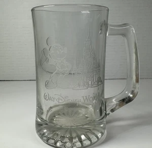 Walt Disney World Ätzglas Becher Stein Mickey Mouse Aschenputtel Schloss - Bild 1 von 8