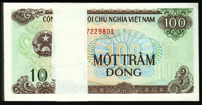 Vietnam 100 Dong 1991 - 1992, UNC, ½ BUNDLE, Pack of 50 PCS, P-105a - Image 1 of 4