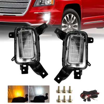Faros antiniebla LED para GMC Terrain 2016-2017 con DRL y bisel de señal de giro ámbar Foto 1 de 4