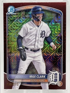 Max Clark Bowman 2025 Bowman BCP-24 Burgundy Mojo Refractor 238/275 - Picture 1 of 11