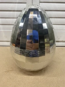 Spritz Silver Disco Fillable Plastic Easter Egg Large - Picture 1 of 3