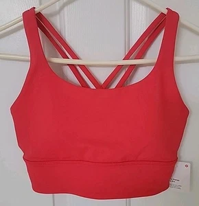 Neu mit Etikett Größe 8 lululemon Energy Longline-BH rot leuchtend RDGL, W2EB9S, UVP $ 58 - Bild 1 von 10