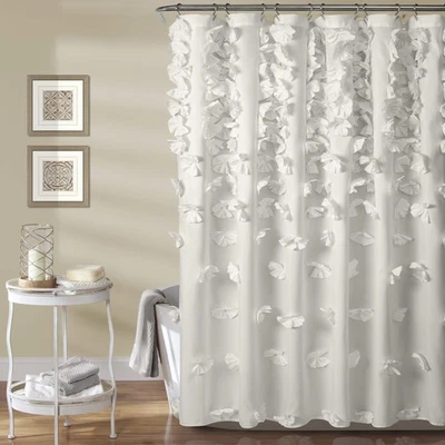 Riley Shower Curtain 72" x 72" White - Image 1 of 4