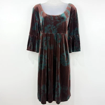 VTG Y2K SL Fashions Velvet Dress Women's 14 Floral Whimsigoth Renaissance Boho - Image 1 of 4