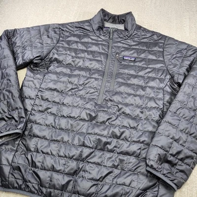 Pullover Patagonia Nano Puff Hombre Grande Gris Oscuro Acolchado 1/4 Cremallera Puffer Chaqueta  Foto 1 de 4