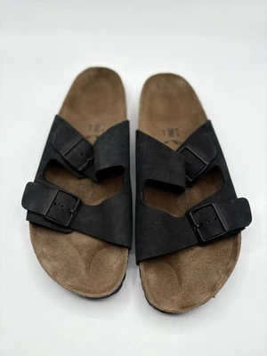 Sandalias Birkenstock Alemania plantilla suave 2 correas gamuza negra 43 280 M 10 Foto 1 de 4