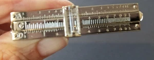 Vintage Silver-tone SLIDE RULE TIE CLIP, BAR It Works! Brand new - Picture 1 of 4