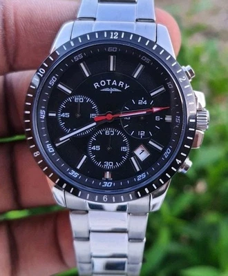 Reloj para hombre Rotary tradicional cronógrafo esfera negra acero inoxidable GB00173-04 Foto 1 de 4