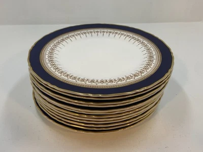 Royal Worcester Regency Blue Salad Plates  8 in Set of 12 - Image 1 of 4