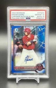 2022 Bowman Chrome 1st Edgar Quero Blue Refractor Auto /150 PSA 10 Auto 10 - Picture 1 of 2