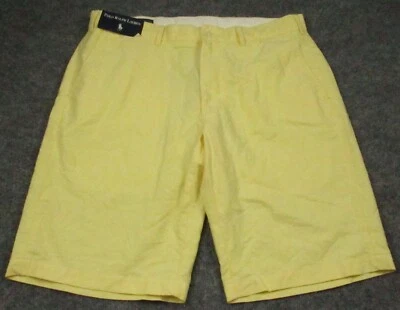 Pantalones Cortos Polo Ralph Lauren Para Hombres 35X11 Preston Limón Corteza Amarillo Algodón Bermudas Foto 1 de 4