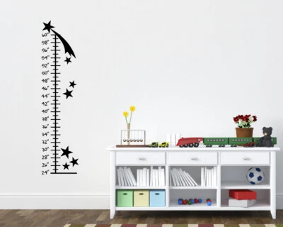 Stars Growth Chart Childrens Room, Boys Room Wall Ruler Star Grow Ruler Wall Art - Image 1 of 3