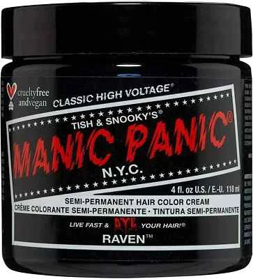 2 x Manic Panic High Voltage Classic Semi Permanent Haarfarbe Farbe RAVEN 118ml