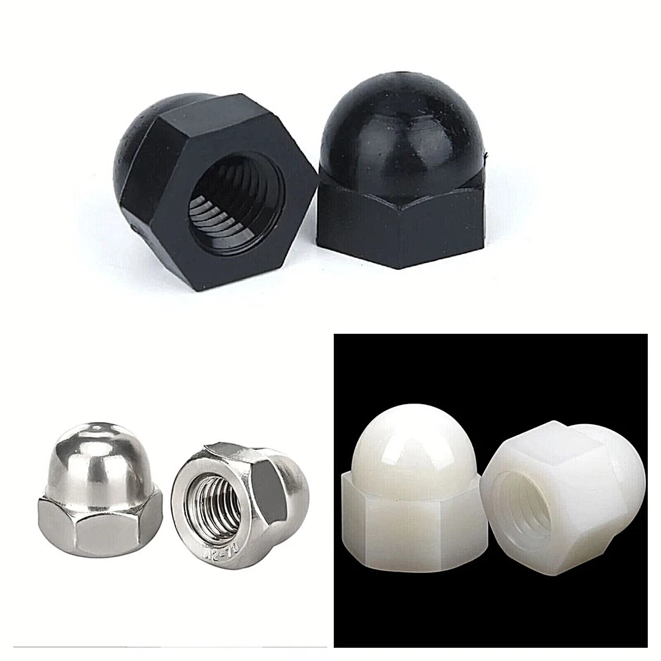 Hutmutter, Sechskant, hohe Form, DIN 1587, Edelstahl, Kunststoff, M3, M4, M5, M6 - Bild 1 von 1