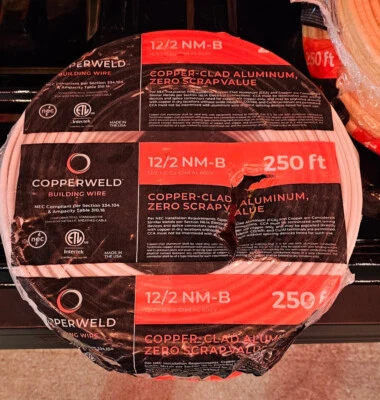 COPPERWELD Wire, 10/2 and 12/2 With Ground, NMB, 250ft NEW
