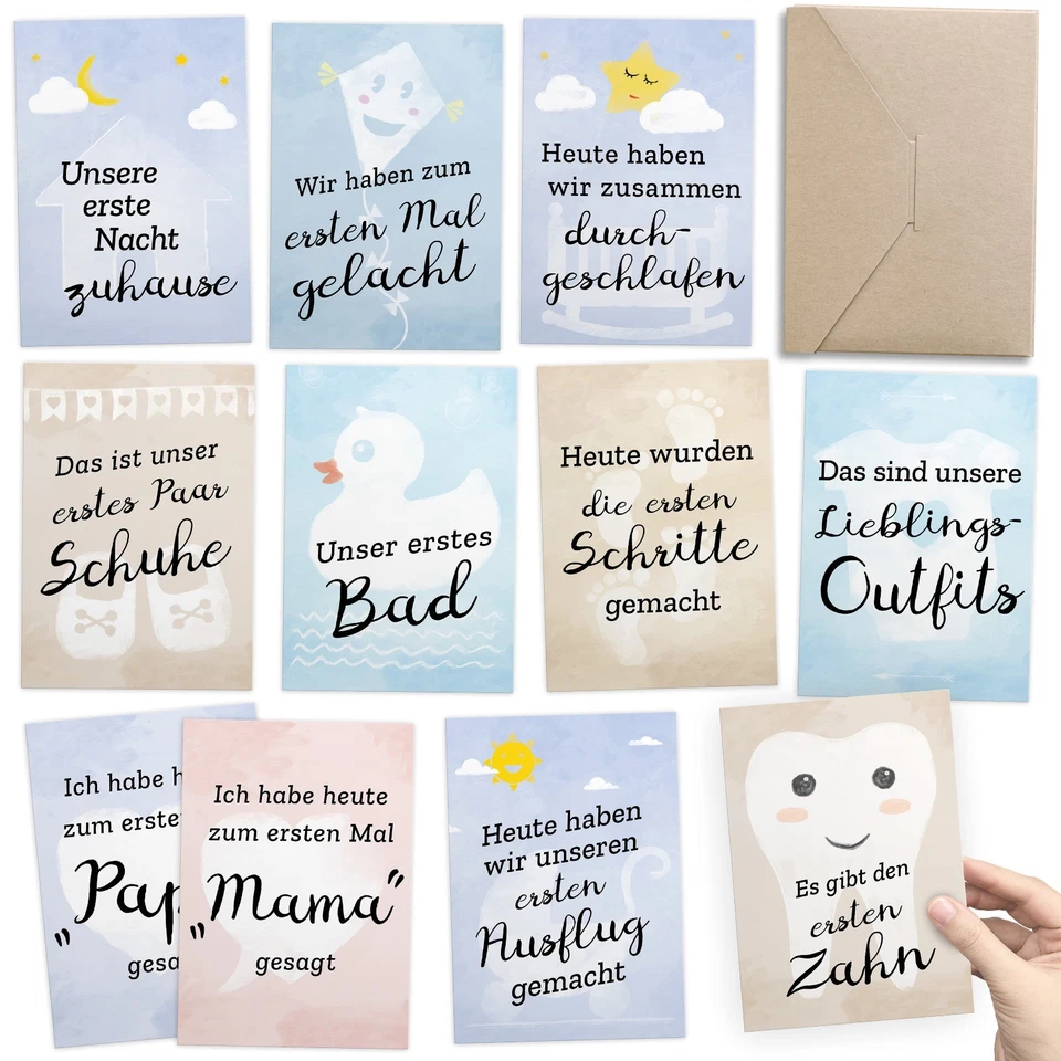 JOURNEYBOOK FÜR ZWILLINGE: 30+1 Meilenstein Foto- & Erinnerungs-Karten: Geschenk zur Geburt