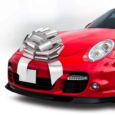 Arco de coche grande plateado 18 pulgadas arco de regalo arco gigante para coche arco de cumpleaños enorme coche... Foto 1 de 4