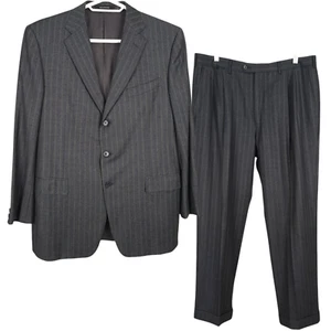 ERMENEGILDO ZEGNA Heritage 2tlg Anzug EU54R 37W grau gestreift Wolle Flanell Roma - Bild 1 von 21