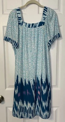 Badgley Mischka American Glamour Women’s Dress XL Blue Animal Print Knit NWT - Изображение 1 из 4