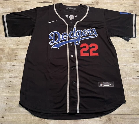 New Clayton Kershaw Los Angeles Dodgers Black Stitched Jersey Mens Large Cover