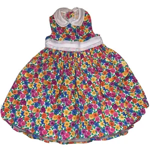 Vestido vintage años 70 Jayne Copeland talla 4 niñas sin mangas multicolor floral - Imagen 1 de 10