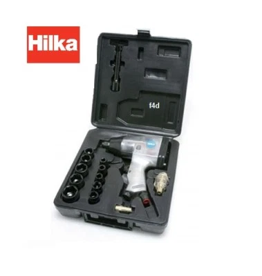 HILKA AIR IMPACT WRENCH 17PC 1/2" DRIVE RATCHET COMPRESSOR & SOCKETS 85151617 - Image 1 of 3
