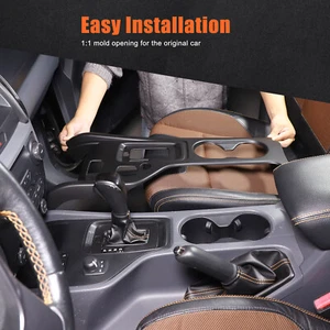 Center Control Gear Cover Cup Holder For Ford Ranger 2015-2021 Matte Black Trim - Bild 1 von 12