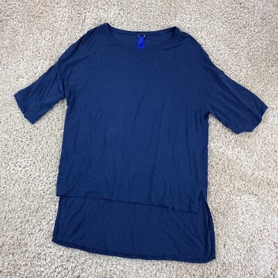 kit and ace womens size 6 half sleeve high-low hem solid blue shirt Foto 1 de 4